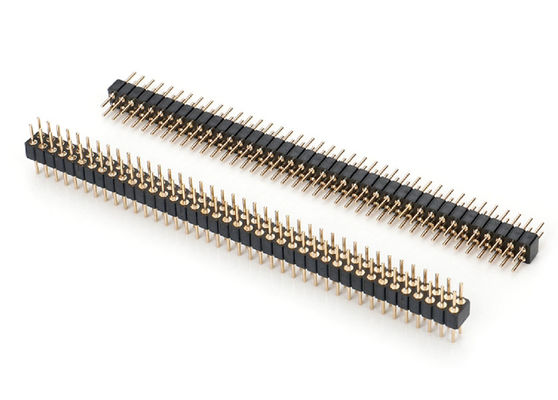 2.0 mm Tête de broche ronde mâle Connecteur PCB à double rangée Tête de broche usinée