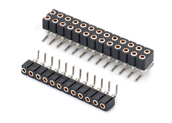 Connecteur de tête de broche à double rangée PCB ronde Tête féminine usinée 1,27 mm 2,0 mm 2,54 mm