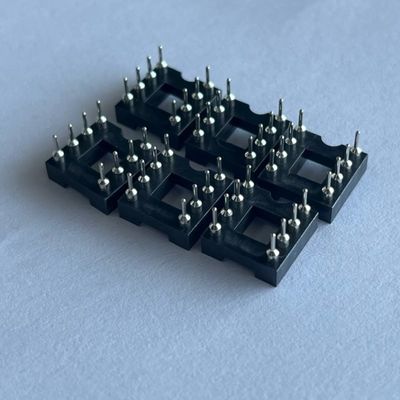 2.54mm 8 épingle IC connecteur de prise féminin tête de broche droite PBT matériau isolant Noir