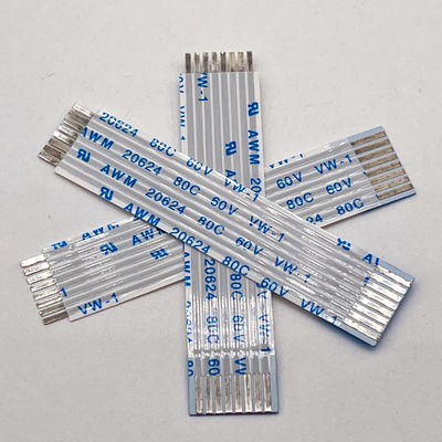 UL20624 1.25mm 8Pin FFC câble à ruban 80C 60V 100mm câble à ruban flexible plat