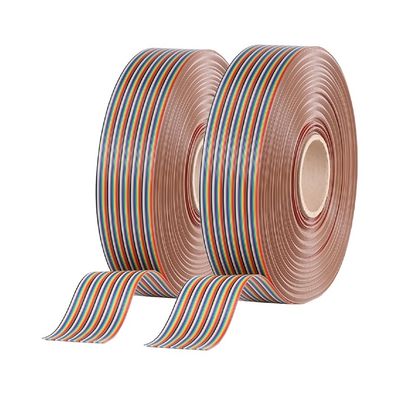 Cable à arc-en-ciel plat personnalisé de 8 à 64 broches, de 1,27 mm, câble à ruban, 100 M/rouleau