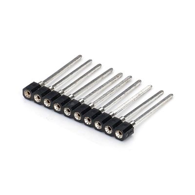 2.54mm double rangée H7.0mm SMT PCB en laiton usiné en forme ronde connecteur de tête féminin PA6T Noir
