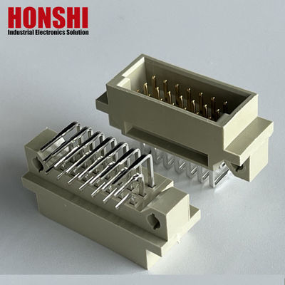 PCB à angle droit 128 broches DIN 41612 Euro Connecteur féminin avec verrouillage de carte Pbt gris
