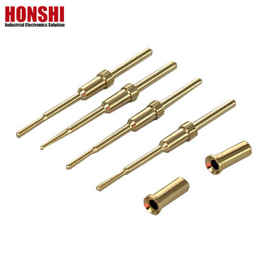 2.32mm connecteur circulaire Crimp contacts féminin épingle en laiton plaqué or épingle de connecteur