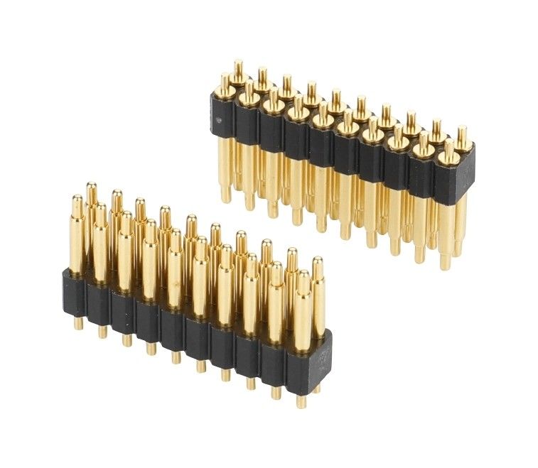 2.0mm Pitch H2.5mm Connecteur à broche Pogo mâle pour PCB double rangée 20 broches plongée droite