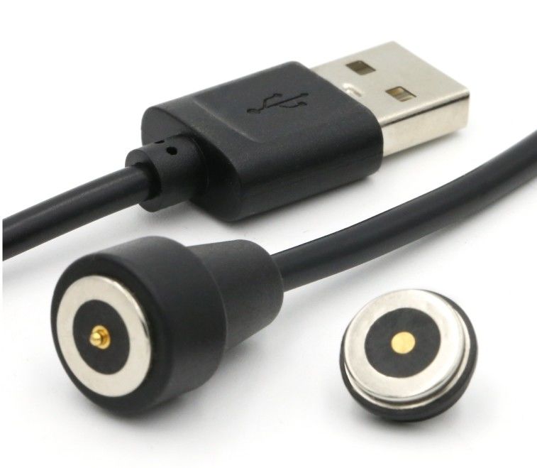 Cable de charge à courant élevé 3,0a USB 2 broches Adaptateur de charge circulaire Magnétique Pogo Pin