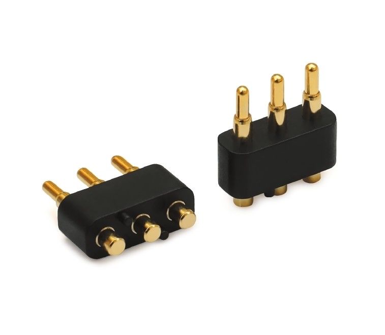 3.0 mm de hauteur 3 broches Plaqué en or SMT Type Automotive Brass Pogo Pin Connector pour pcb