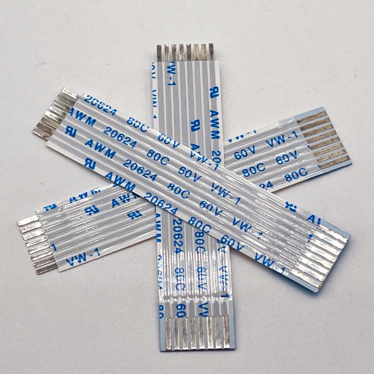 UL20624 1.25mm 8Pin FFC câble à ruban 80C 60V 100mm câble à ruban flexible plat