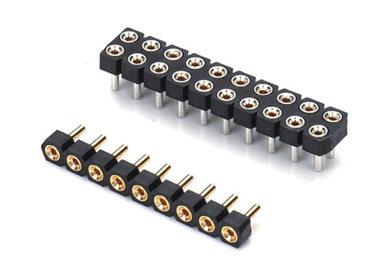 2.0 mm Connecteur de tête de broche féminin rondé usiné PCB double rangée H2.8 mm 7.4 mm