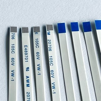 6 broches FFC câble plat personnalisé Awm 20706 105c 60v Vw-1 0,5 mm d'envergure FFC câble FPC